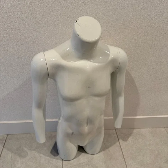 White Male Torso Mannequin Display Form Half Body for Clothing Store - Picture 1 of 5